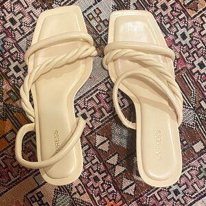 Express Twisted Strap Cream Sandals